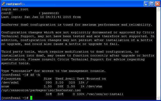 increase root partition size xenserver