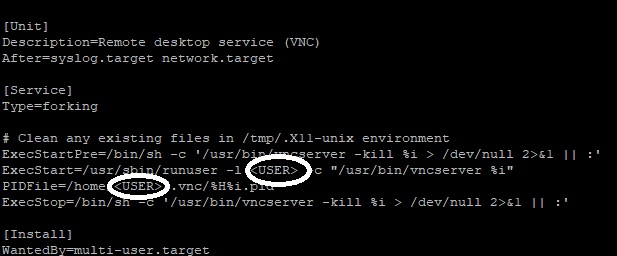 specify port vnc server